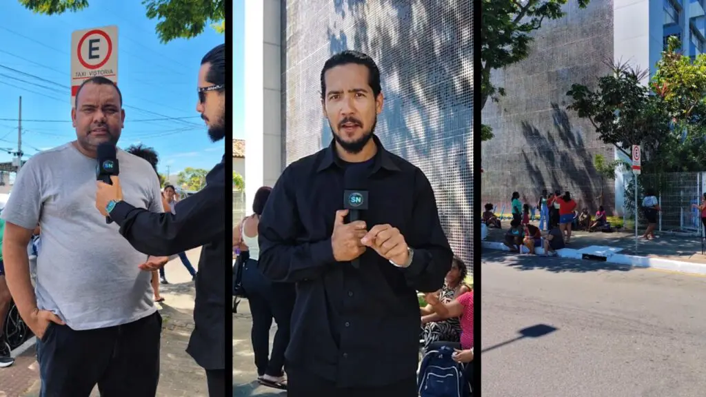 Funcionários protestam por salários atrasados em frente à Prefeitura da Serra