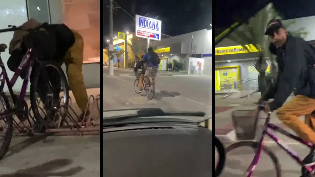 Casal flagra furto de bicicleta em hospital na Serra