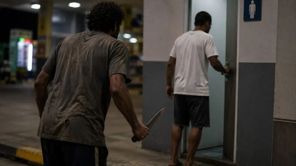 Suspeito é preso após esfaquear homem em situação de rua na Serra Homem em situação de rua é esfaqueado em loja de conveniência na Serra