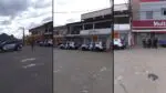 Comércio de portas fechadas no bairro Jardim Bela Vista após ameaças de criminosos.