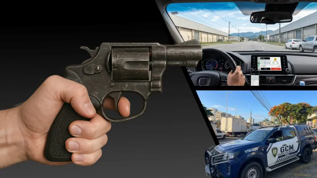 Motorista de aplicativo escapa de sequestro após bater em viatura da Guarda da Serra