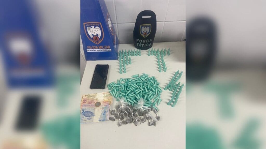 Força Tática prende ‘caixa baixa’ de plantão e repleto de flagrantes no bairro Vista da Serra I