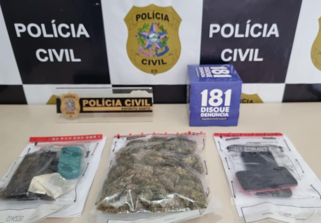 Polícia Civil prende suspeito com maconha de qualidade ‘Skunk’ em Cachoeiro de Itapemirim