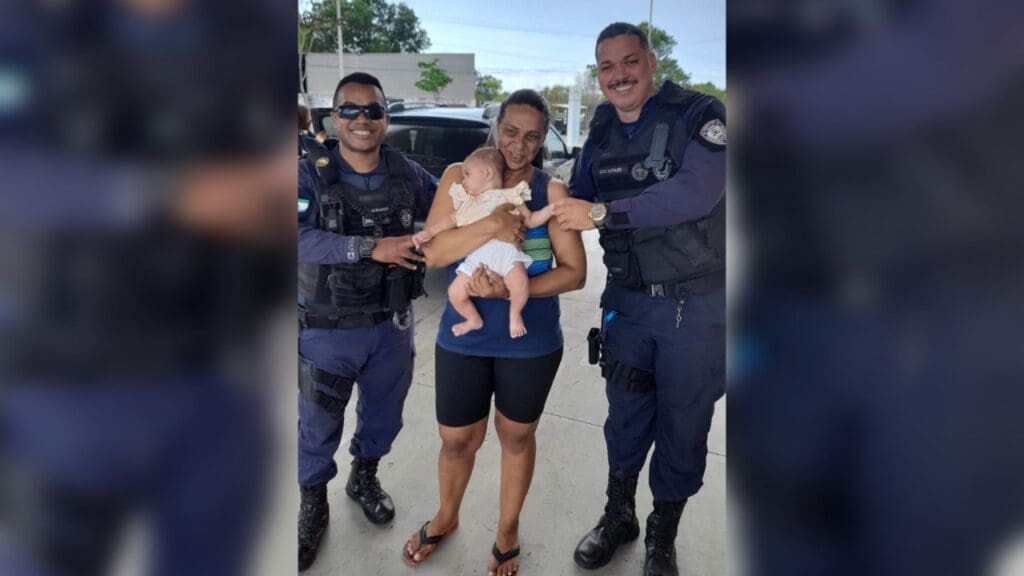 Agentes da Guarda Municipal salvam a vida de bebê engasgada no bairro Serra Dourada II