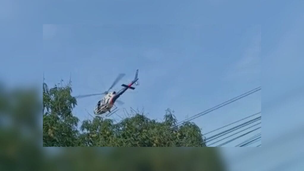Vídeo: helicóptero da PM monitora Planalto Serrano em busca de traficantes