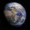 imagem do planeta terra e ao fundo várias estrelas.