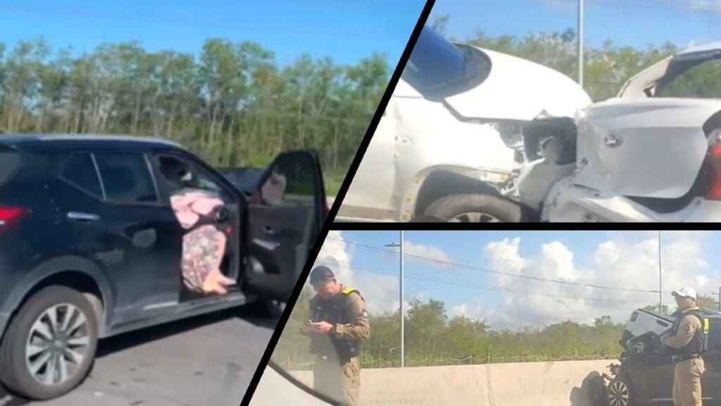 Imagens do acidente ocorrido na Rodovia das Paneleiras