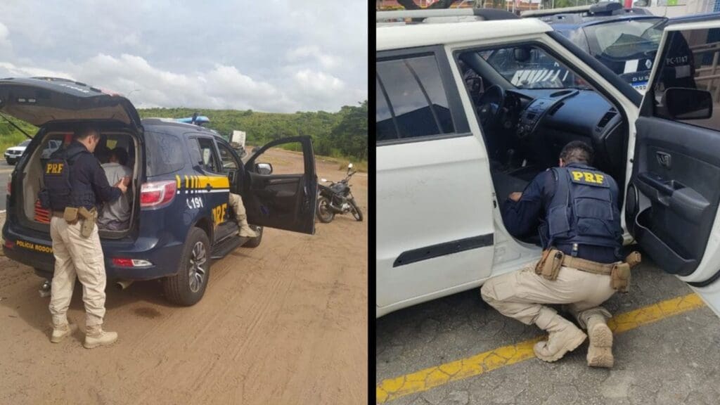PRF arrocha procurados da justiça e carros roubados na Serra Equipe da PRF realizando prisões e apreensoes na Serra