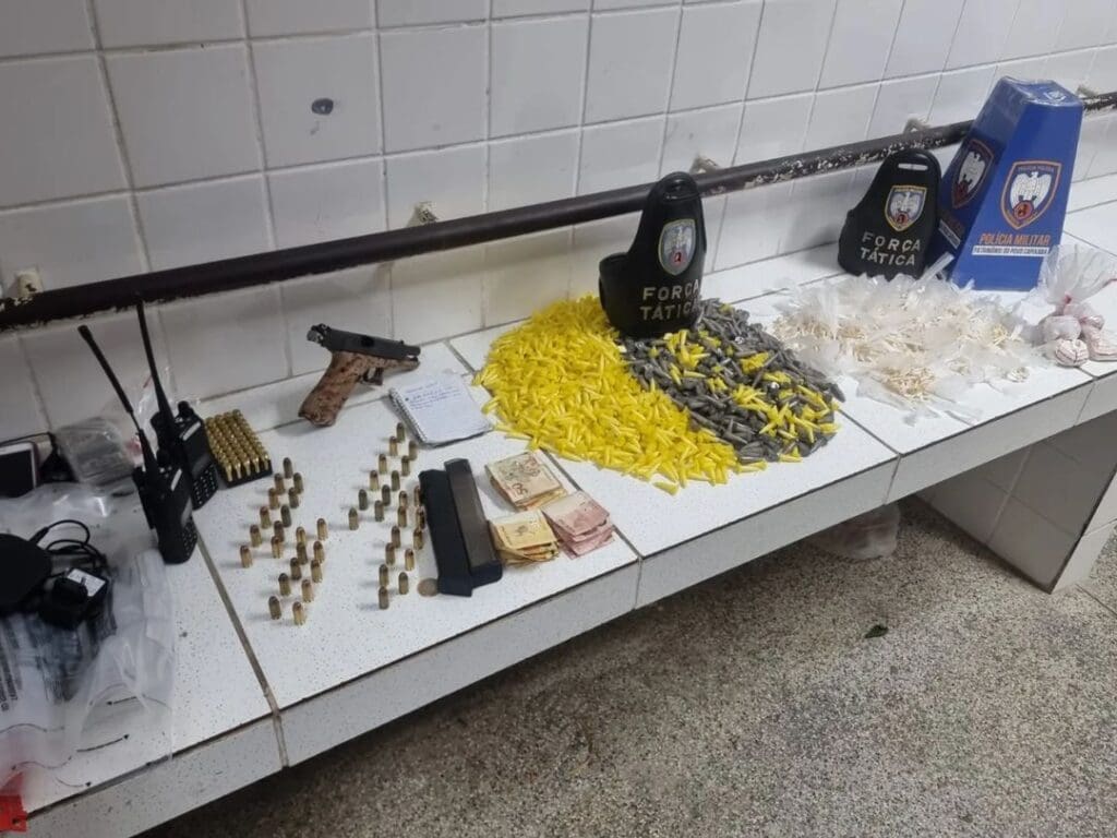 Material ilícito apreendido em Planalto Serrano, bloco C