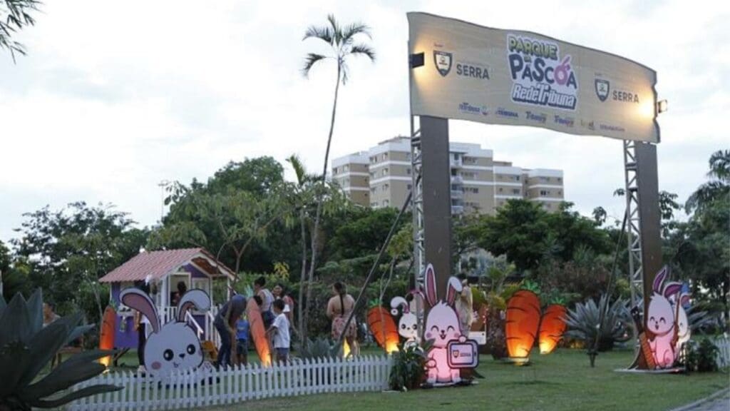 Entrada do Parque da Cidade decorada para a Páscoa