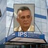 Fachada do prédio do IPS com a foto do ex-prefeito Audifax