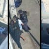 Arte com 3 imagens de agentes da Guarda da Serra realizando a prisão de um jovem em uma rua do bairro de Vila Nova de Colares.
