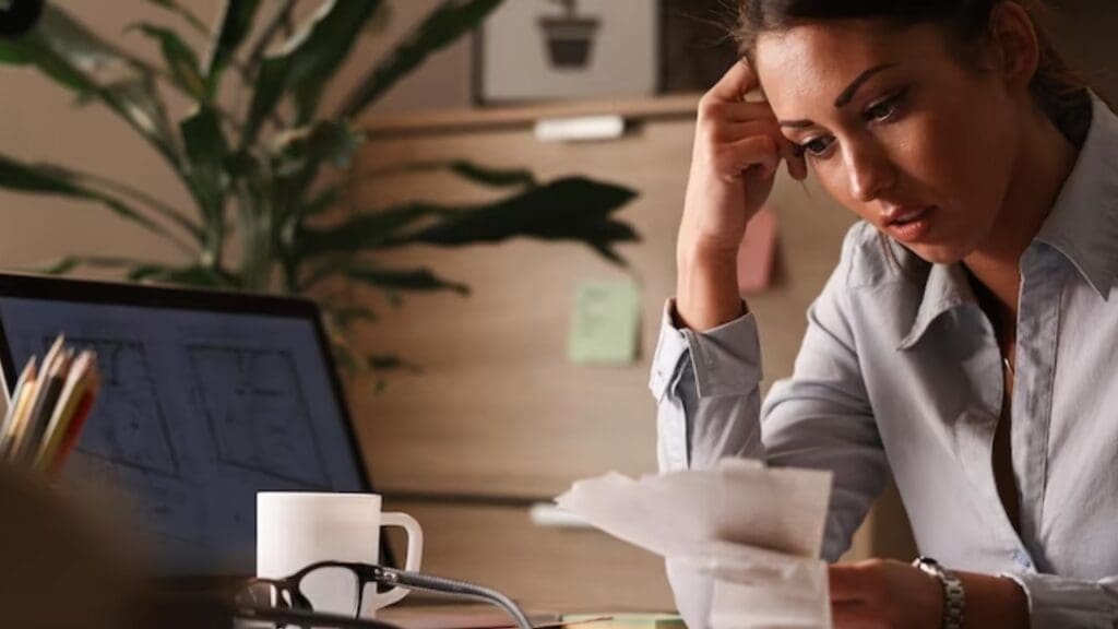 foto de uma pessoa preocupada com as dívidas