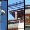 Colagem de fotos mostrando fios soltos e rompidos no bairro de Eurico Sales