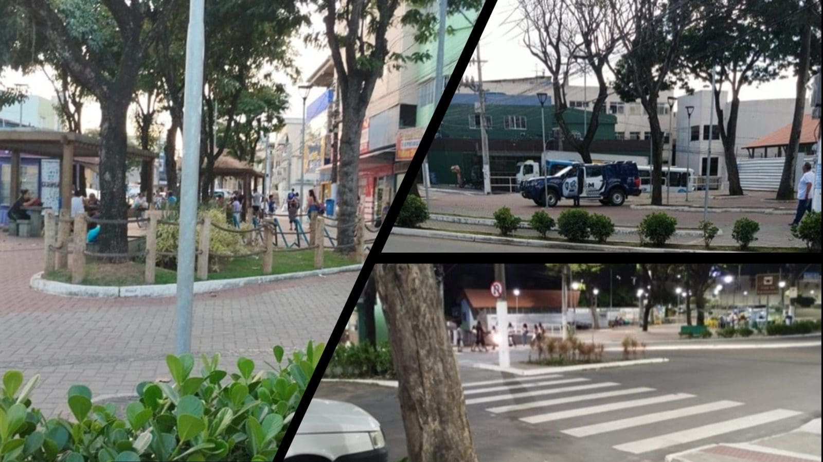 Montagem de imagens da praça de Serra sede
