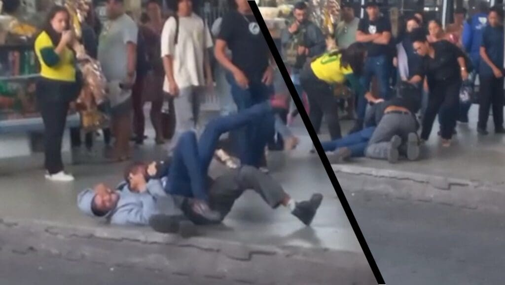 Vídeo: mulheres separam dois homens durante edição do UFC Terminal de Carapina Cenas da briga em Terminal Carapina