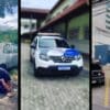Policiais militares à paisana recuperam veículo roubado na Serra.