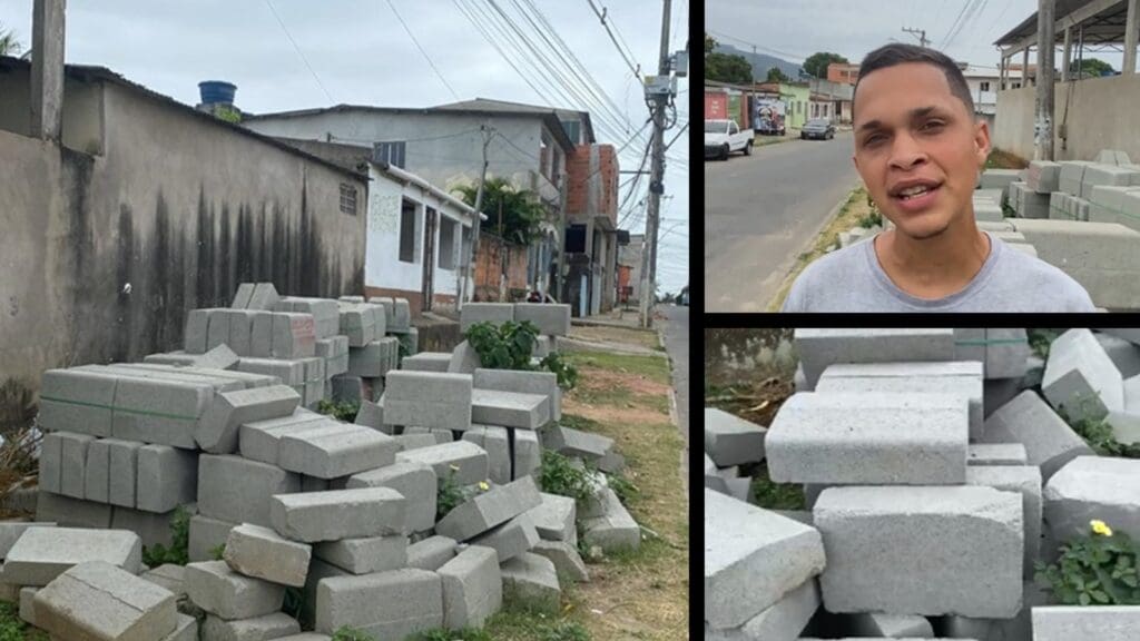 Vilmar Júnior mostrando a situação do bairro Planalto Serrano