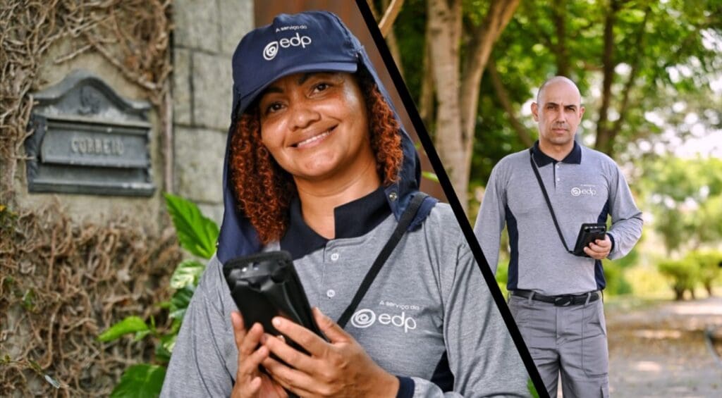 EDP anuncia novos uniformes e muda a identidade visual dos leituristas no ES Funcionários trajando o novo uniforme da EDP