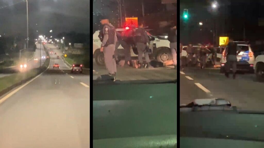 Vídeo: Frenética perseguição na Serra movimenta BR-101 e ganha narração especial