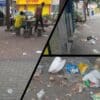 Imagens do lixo na praça Chico Prego