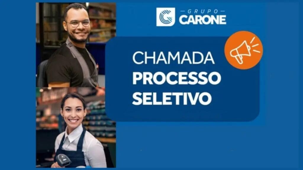 Grupo Carone está contratando com inicio imediato.