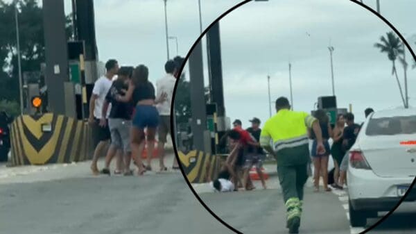 Vídeo: Motoristas brigam em praça de pedágio da Eco101 na Serra