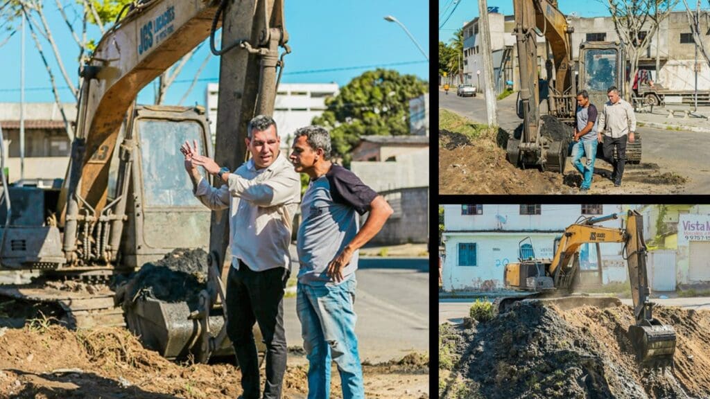 Prefeitura da Serra inicia limpeza de córregos em Vista da Serra após ação do vereador Saulinho Vereador Saulinho acompanha as obras em Vista da Serra
