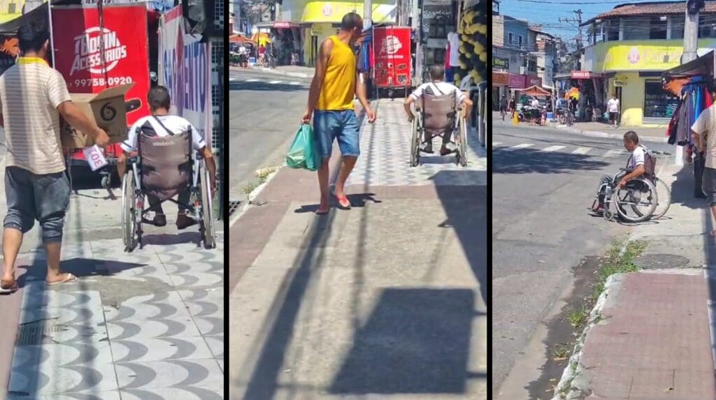 Cadeirante em avenida de Planalto Serrano