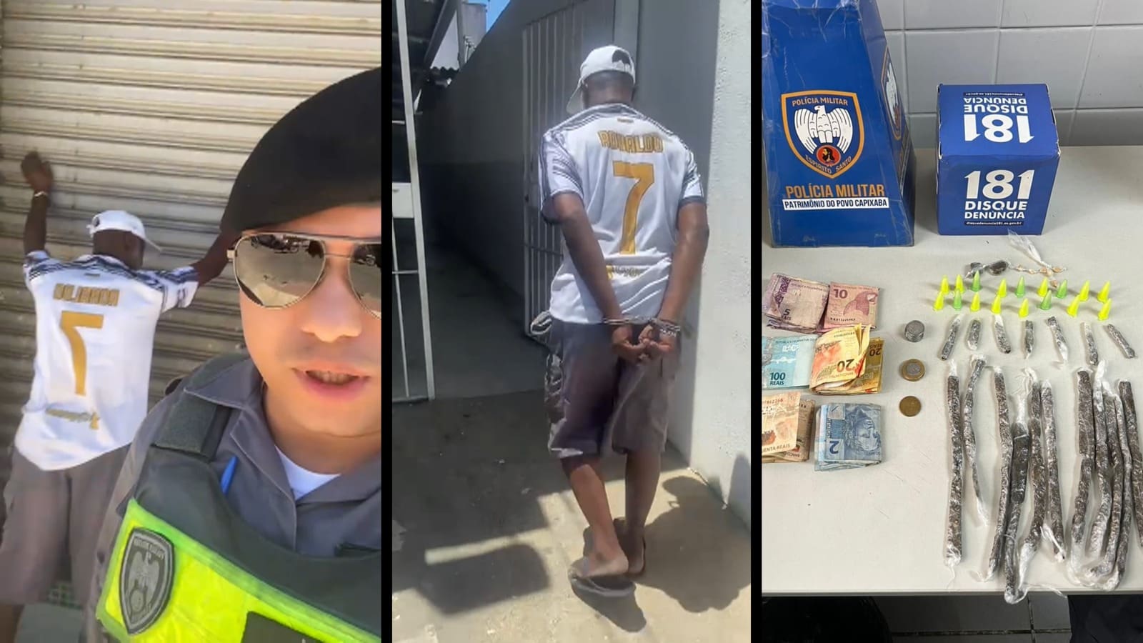 Vídeo: Polícia Militar flagra vovô do tráfico com os bolsos recheados de drogas na Serra