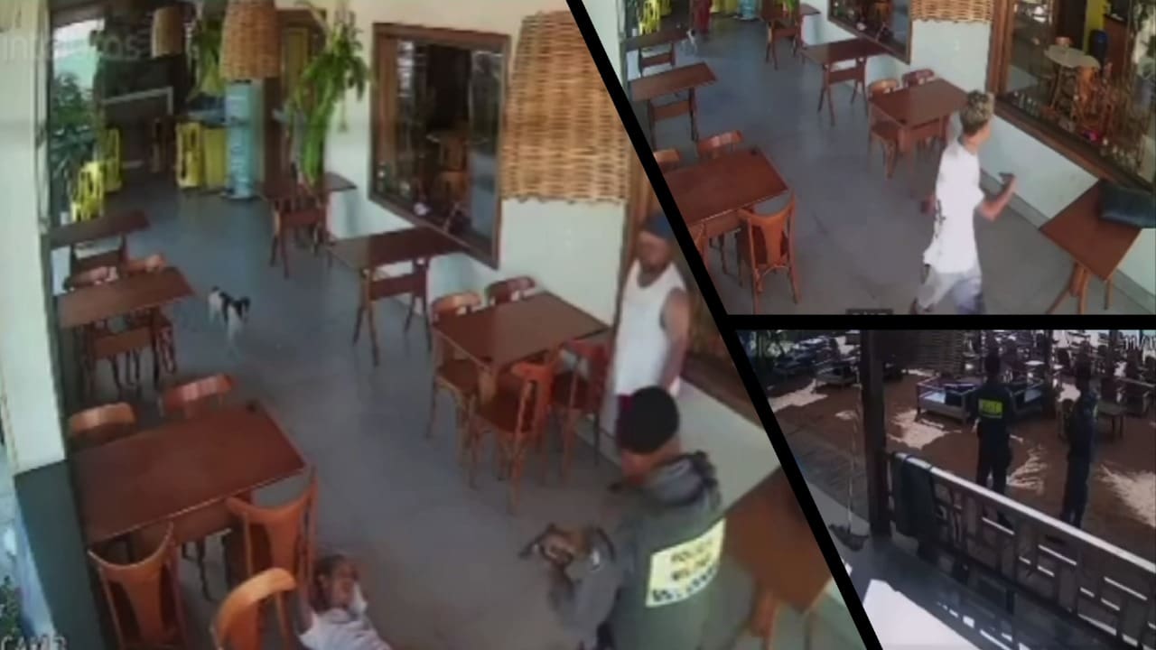 Vídeo mostra o momento em que policiais militares prendem suspeito que ameaçou de morte o dono e um funcionário de famoso restaurante na Praia de Carapebus