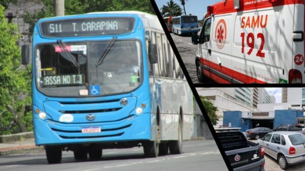Assaltantes armados com metralhadora depenam passageiros de ônibus na Serra.