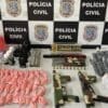 DENARC apreende duas submetralhadoras e vasta quantidade de drogas na Serra