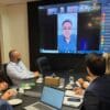 Presidente da ALES Marcelo Santos em reunião por chamada de vídeo com prefeitos do ES