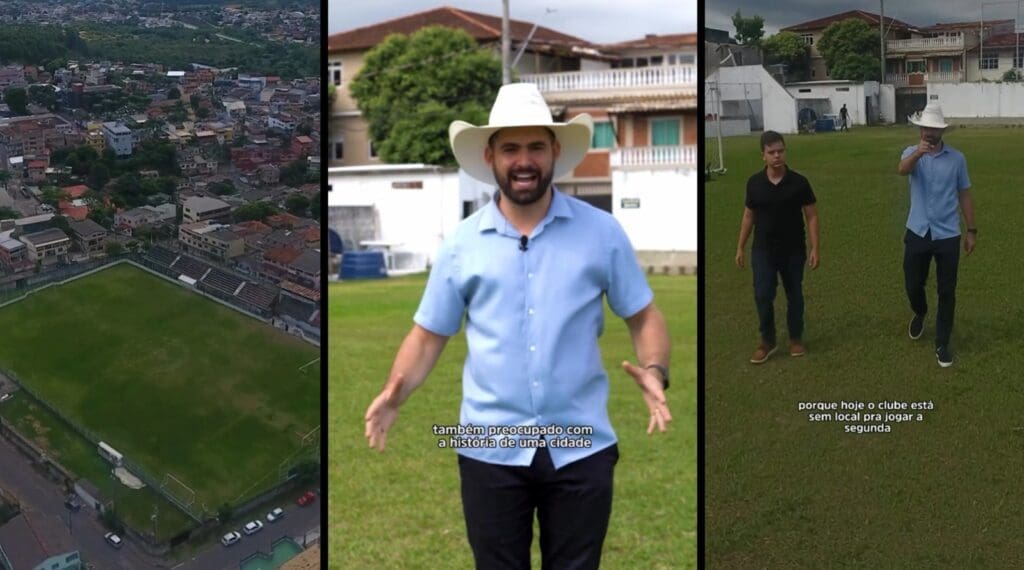 Pablo Muribeca e Darcy Jr no estádio do Serra FC