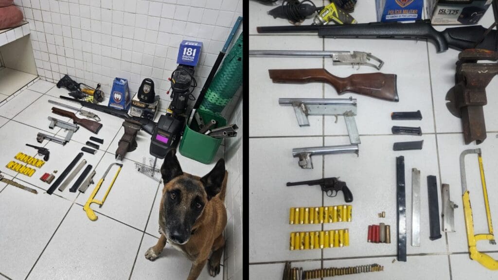 Força Tatica arrocha fábrica clandestinas de armas e apreende arsenal na Serra.