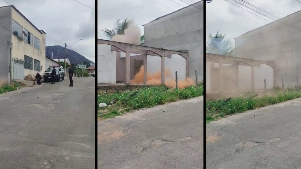 Vídeo: Esquadrão especial da Polícia Militar detona granada caseira na Serra.