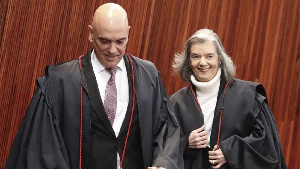 Alexandre de Moraes e Carmem Lúcia, atual presidente do TSE