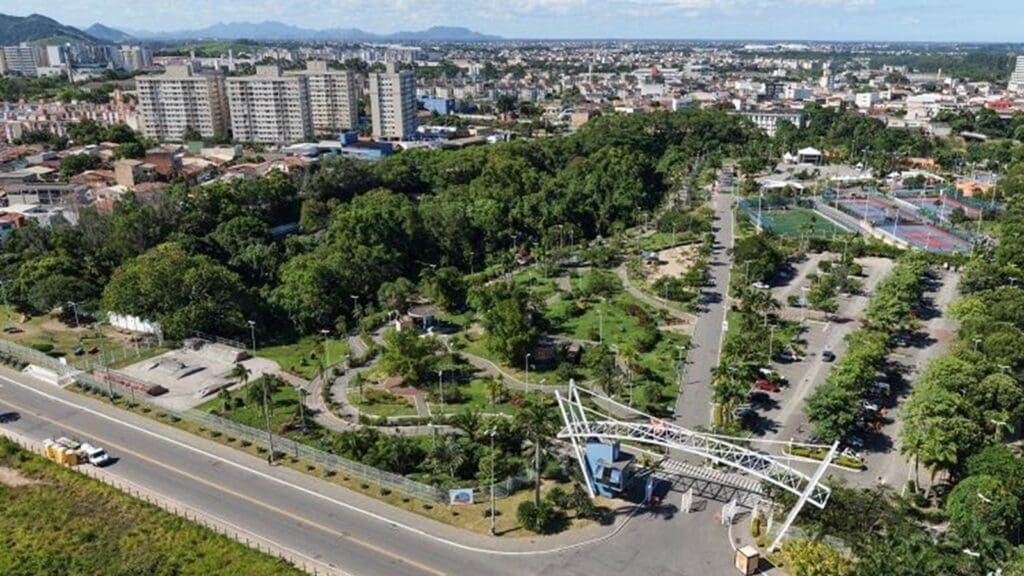 Vista aérea do Parque da Cidade, na Serra