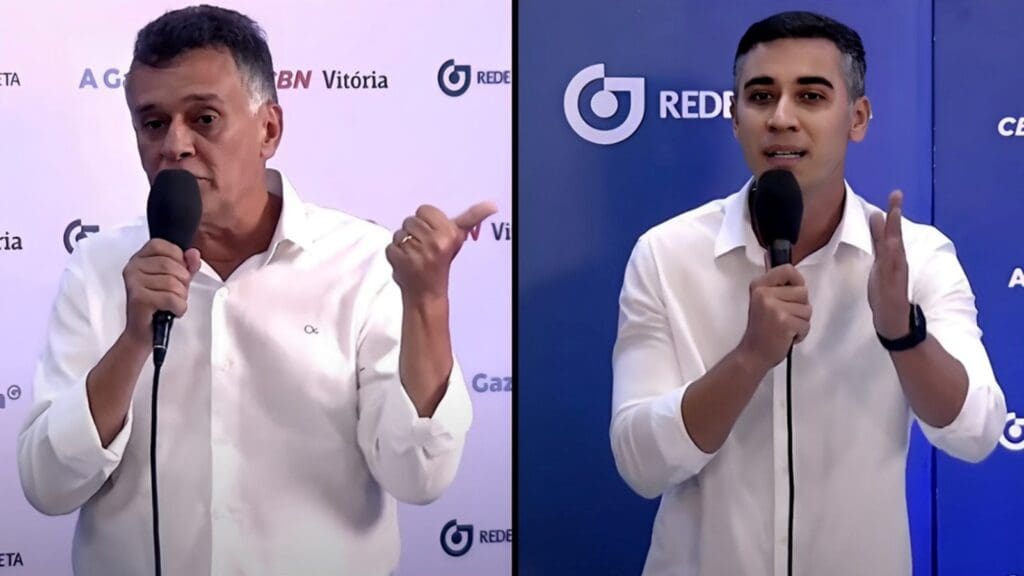 Audifax Barcelos e Weverson Meireles durante debate realizado pela A Gazeta