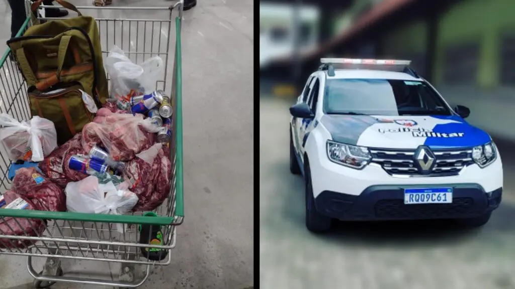 Casal é pego no flagra furtando grande quantidade de carne em atacadão da Serra.