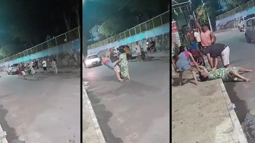 Vídeo: Mulher armada com faca causa confusão no meio da rua na Serra