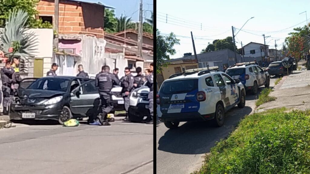 Assaltante é baleado durante perseguição frenética após o roubo de carro na Serra Polícia Militar baleia assaltante durante perseguição frenética na Serra.