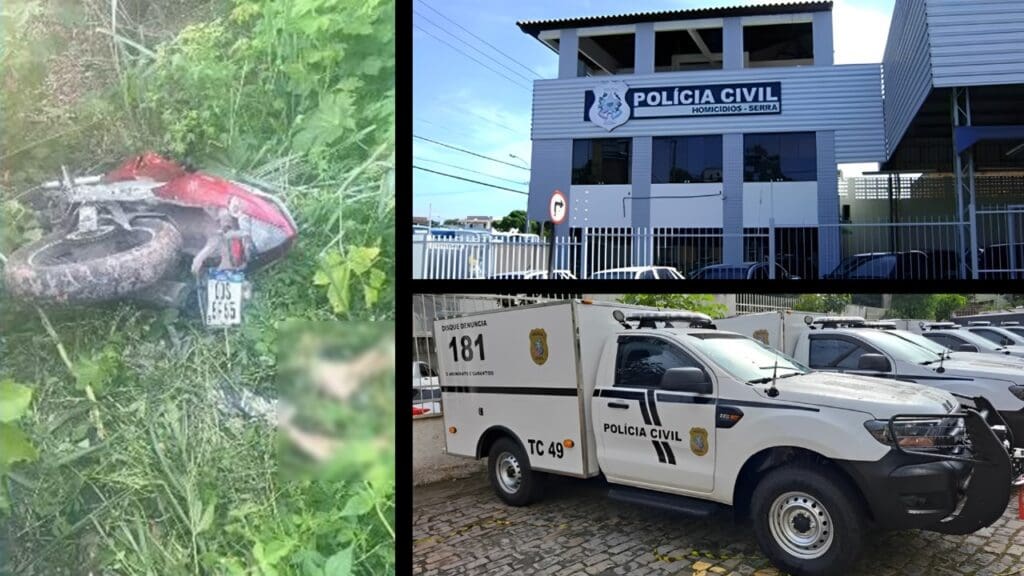Corpo com marcas de tiro é encontrado ao lado de moto com restrição na Serra Polícia Militar encontra corpo de homem ao lado de moto furtada na Serra.
