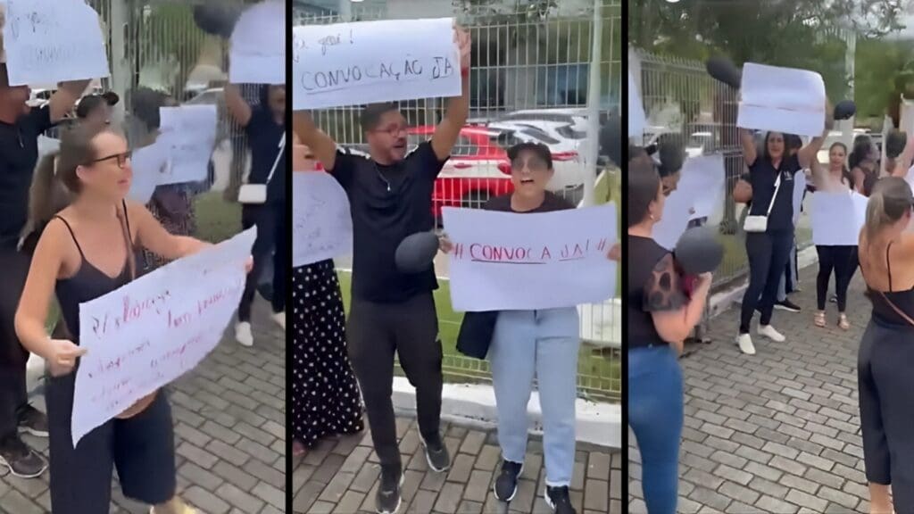 Vídeo: grupo de professores aprovados em concurso protesta em frente à Prefeitura da Serra Professores protestam em frente à Prefeitura da Serra e acusam Weverson de não cumprir promessa