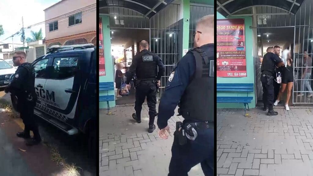 Vídeo: mulher é detida por agentes após invadir escola municipal na Serra