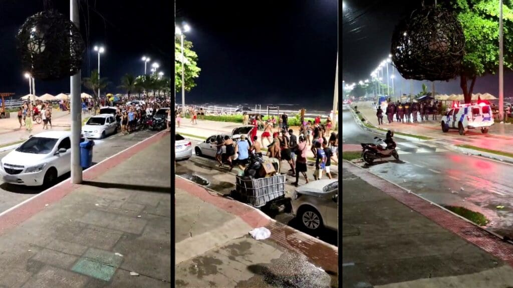 Vídeo: Polícia Militar encerra Mandela de Carnaval com balas de borracha e granadas em Jacaraípe Festa clandestina após encerramento de blocos de carnaval de rua termina em confusão em Jacaraípe