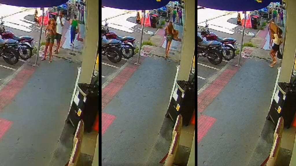 Câmera de segurança flagra quadrilha fazendo a limpa em loja na Serra.