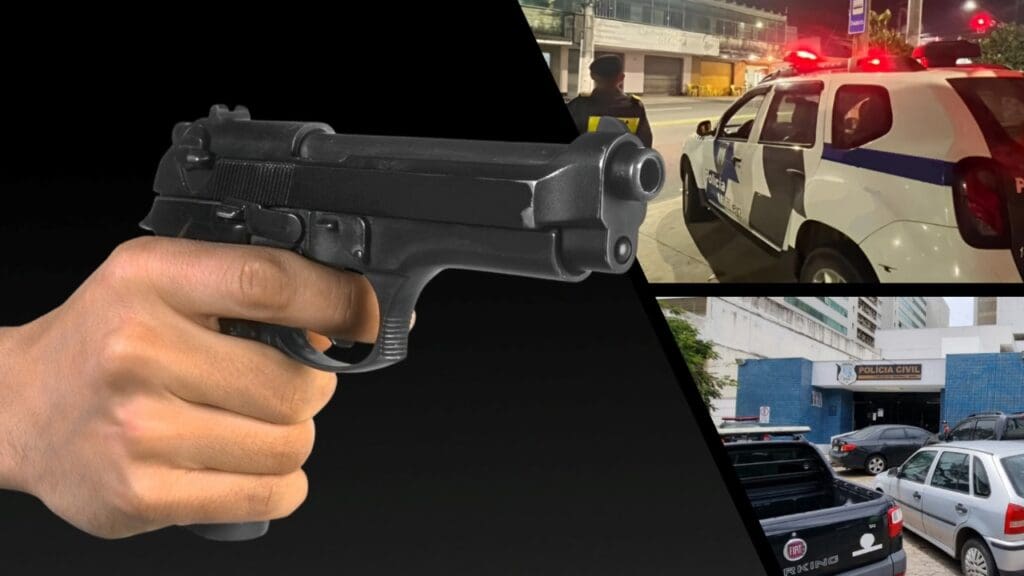 Troca de tiros termina com suspeito detido e apreensão de arma e drogas na Serra