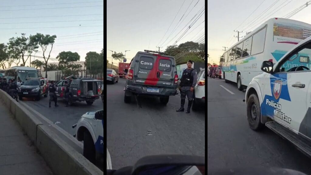 Cavalaria da PM prende na Serra, homem que invadiu ônibus de trabalhadores terceirizados da Vale